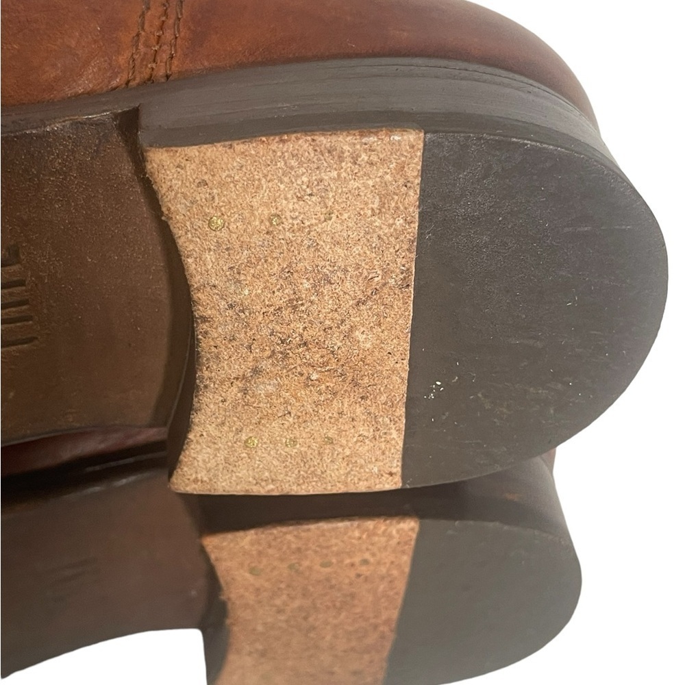 Frye Cara Short Women's Cognac Brown Leather Ankle Boot Pull On Size 8 B - Picture 11 of 14